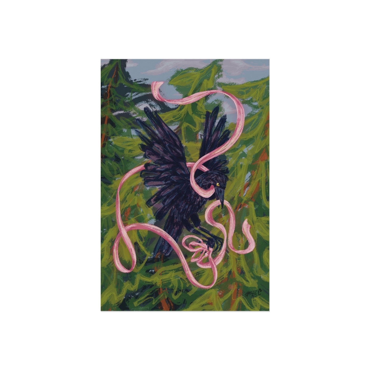 Ribbon Raven Poster