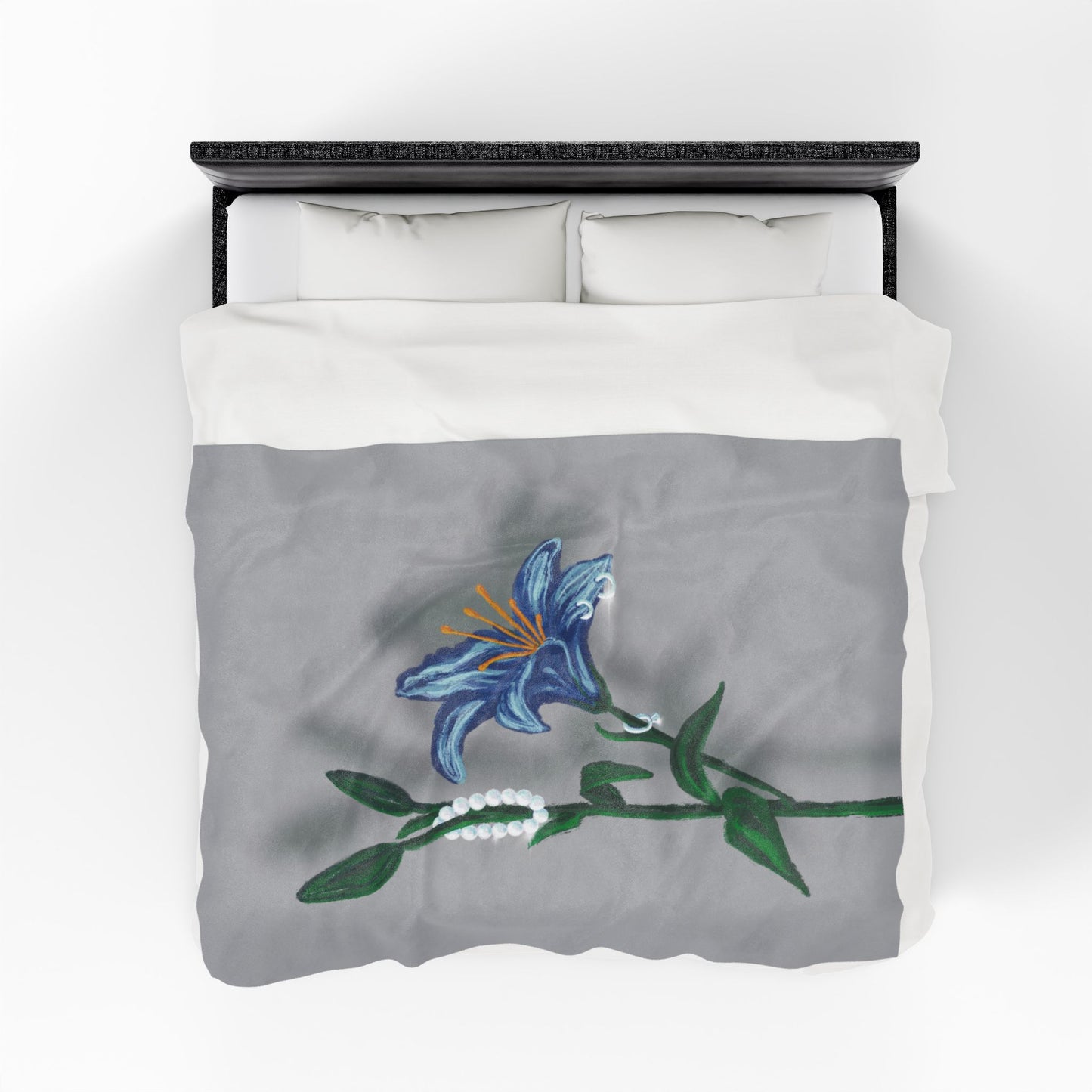 Jeweled Flower Plush Blanket